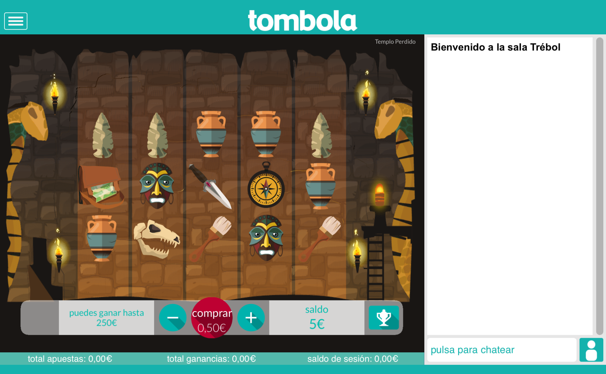 templo perdido slots tombola